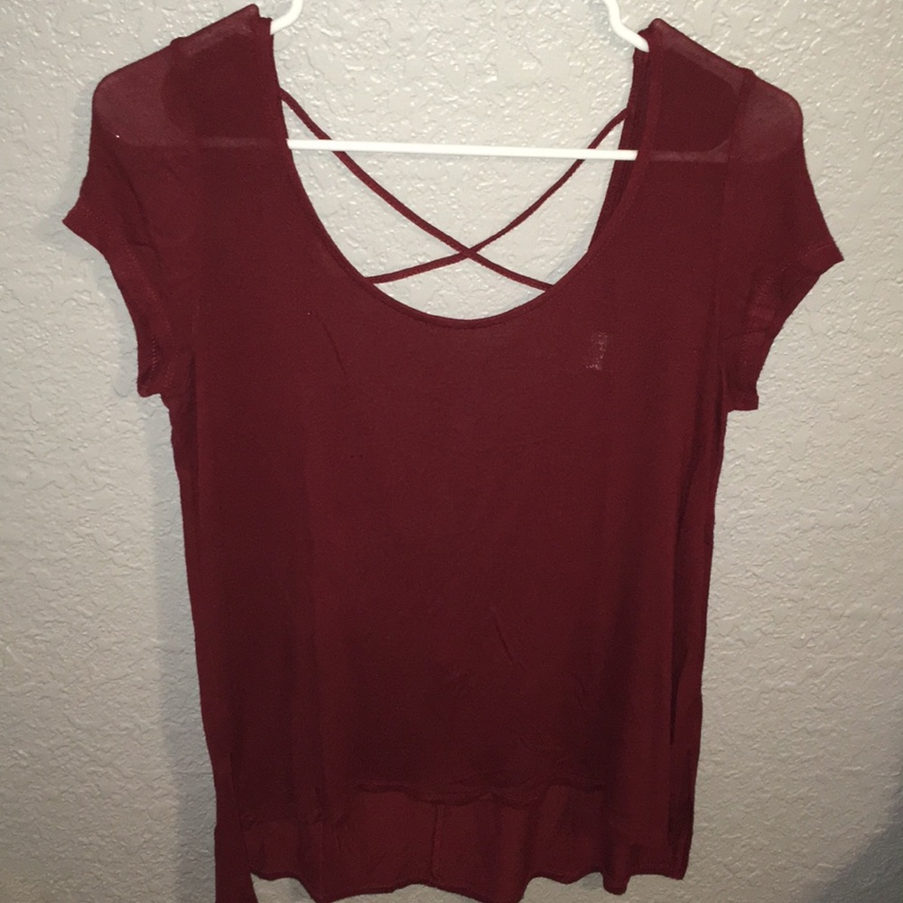Maroon Cross-back shirt